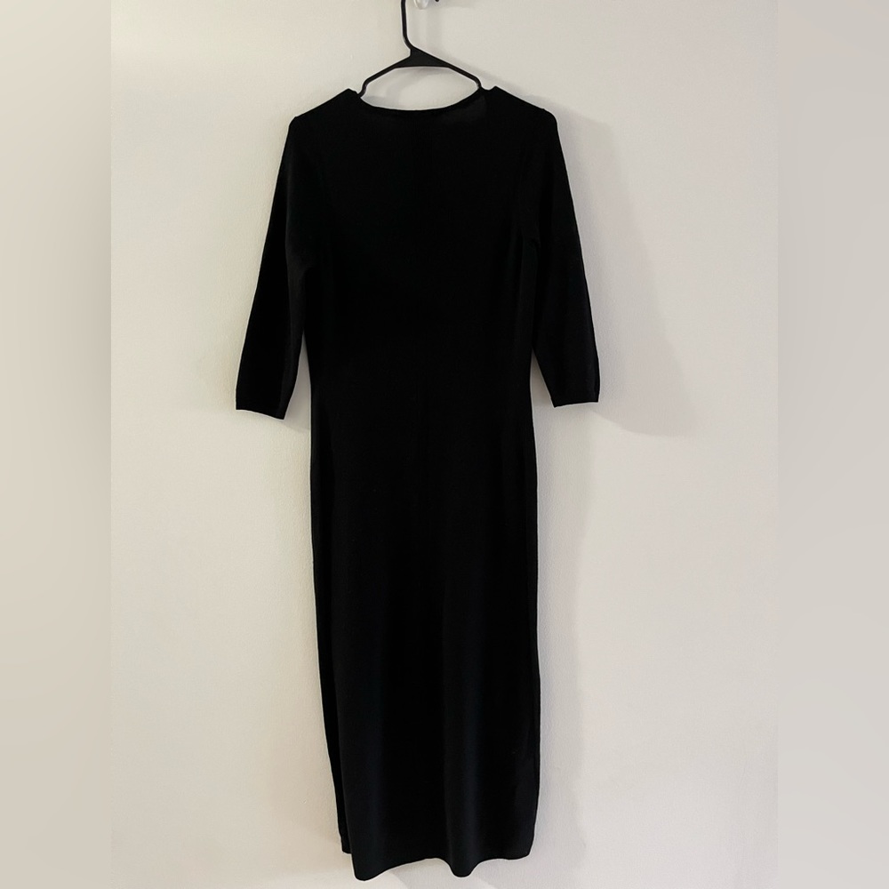 Stunning long dark woolen dress from the French brand Comptoir des Cotonniers